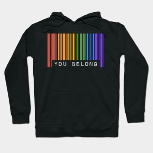 Gay Queer Barcode Pride You Belong Ally Aesthetic Lgbtq Hoodie